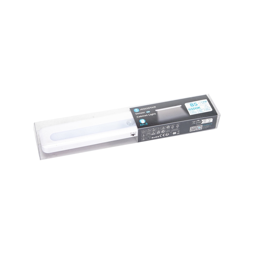 Aigostar - LED-Schrankbeleuchtung mit Bewegungssensor LED/1,5W/3xAA 6500K