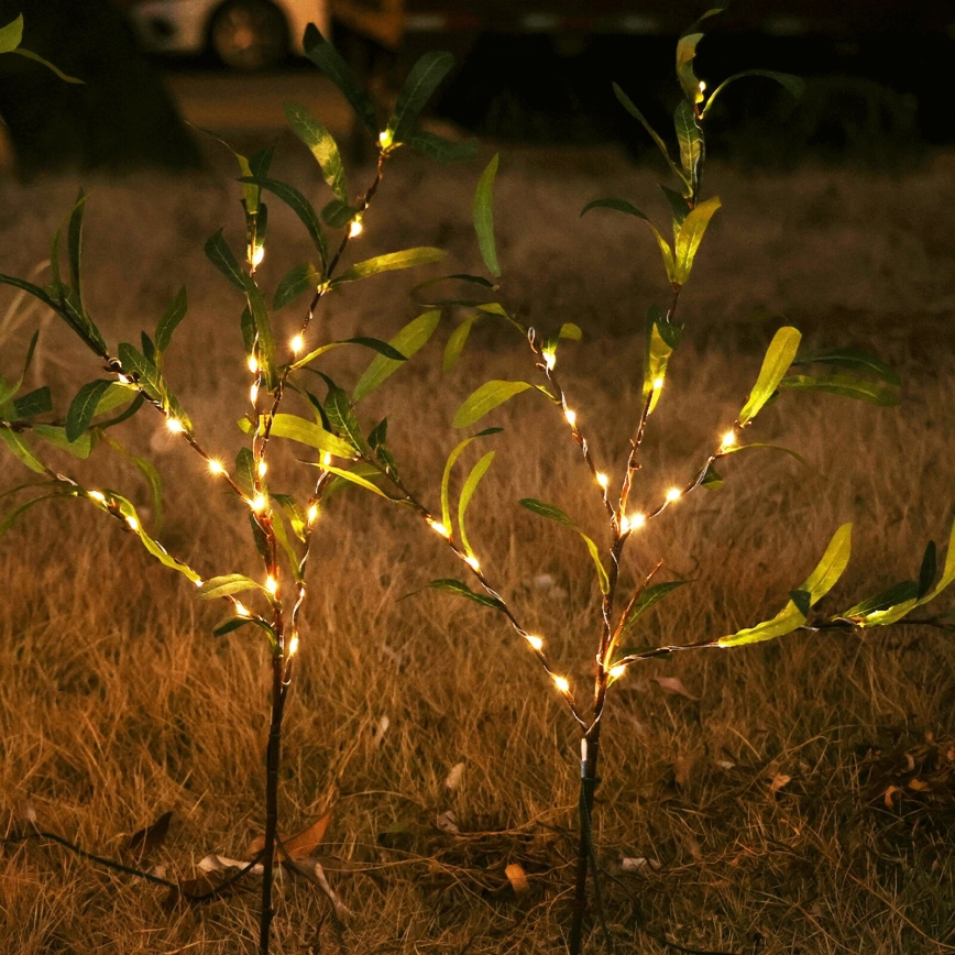 Aigostar - LED Solar-Dekoration 60xLED/3,5m IP65 300 mAh warmweiß Olive