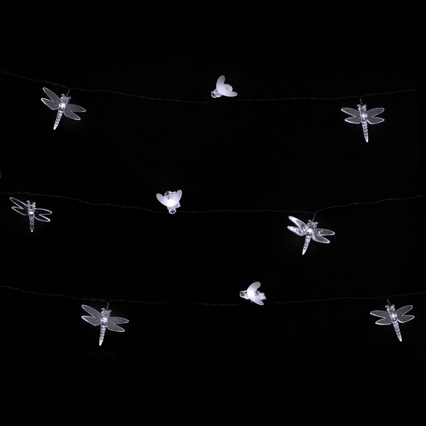 Aigostar - Solar-LED-Dekorations-Lichterkette 50 LEDs / 8 Funktionen 10 m 800 mAh IP65 kaltweiß