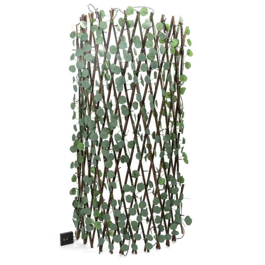 Aigostar - LED-Solar-Dekoration 148xLED/2x1,2m IP65 300 mAh warmweiß Eukalyptus