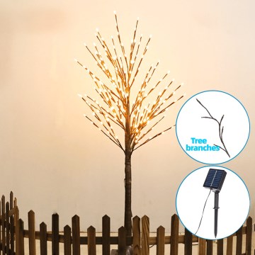 Aigostar - LED Solar-Dekoration 152xLED/3,8m IP65 1200 mAh warmweiβ Baum
