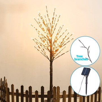 Aigostar - LED Solar-Dekoration 96xLED/3,5m IP65 1200 mAh warmweiβ Baum