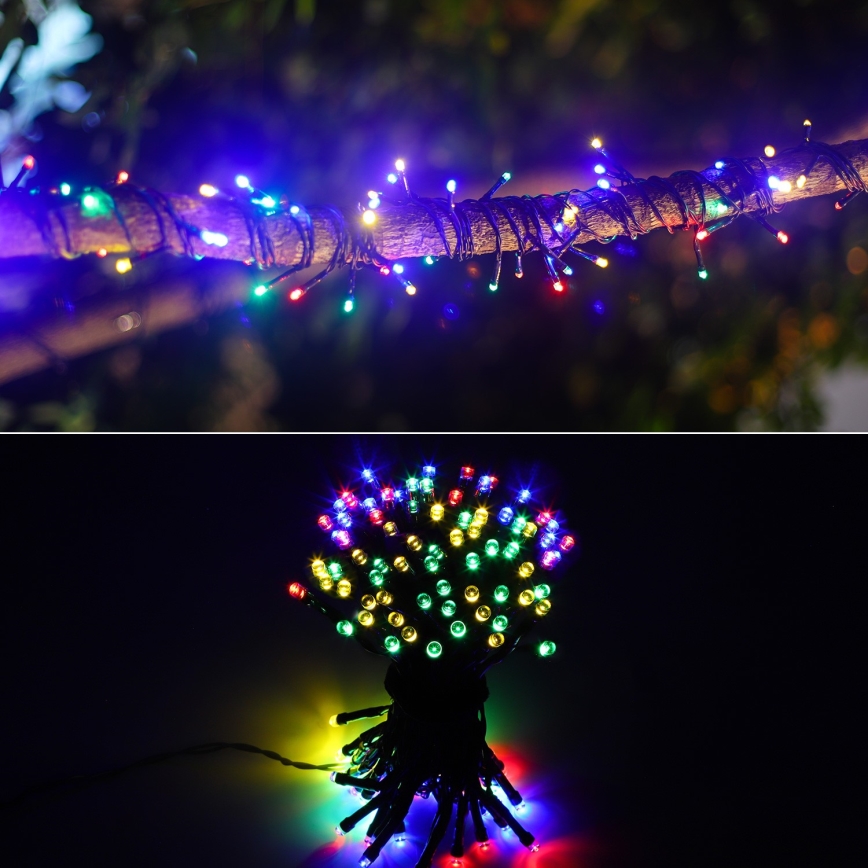 Aigostar - LED-Solar-Lichterkette 100 LEDs/8 Funktionen 12m IP65 mehrfarbig