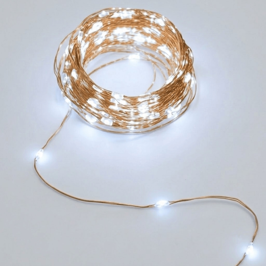 Aigostar - LED-Solar-Lichterkette 200 LEDs/8 Funktionen 22 m IP65 kaltweiß 800 mAh