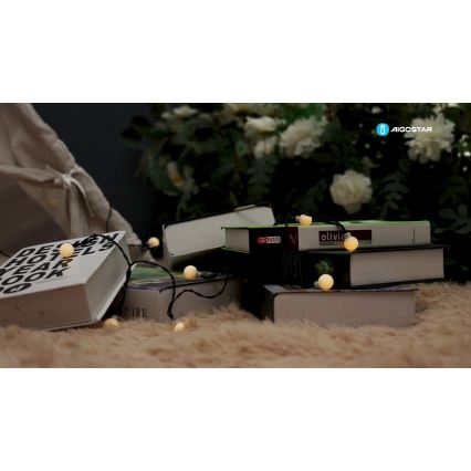 Aigostar - LED Solar-Dekorationskette 50xLED/8 Funktionen 12m IP65 800 mAh warmweiß