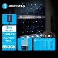Aigostar - LED Solar-Weihnachts-Lichterkette 100 LEDs / 8 Funktionen 4×1 m 800 mAh IP65 kaltweiß