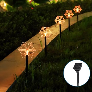 Aigostar - LED Solar-Weihnachtsleuchte LED/0,054W/1,2V 1m IP65 warmweiß