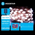 Aigostar - LED Solar Weihnachtslichterkette 100xLED/8 Funktionen 12m IP65 kaltweiß