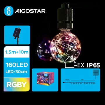 Aigostar - LED Solar-Weihnachtslichterkette 20xLED/8 Funktionen 11,5m IP65 mehrfarbig