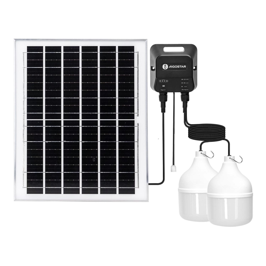 Aigostar - LED-Solarhängeleuchte 2xLED/70W/12V 12000 mAh 6500K d 12 cm + Fernbedienung