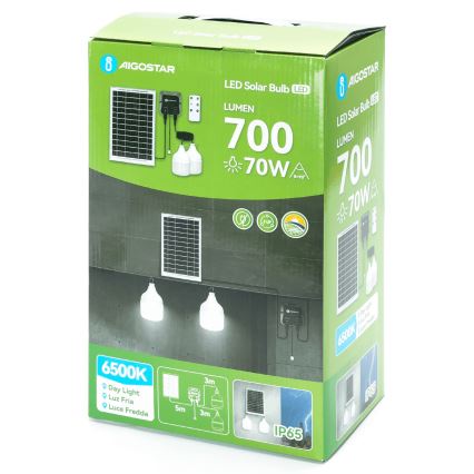 Aigostar - LED Solarleuchte 2xLED/35W/12V 6000 mAh 6500K IP65 Ø 10 cm + Fernbedienung