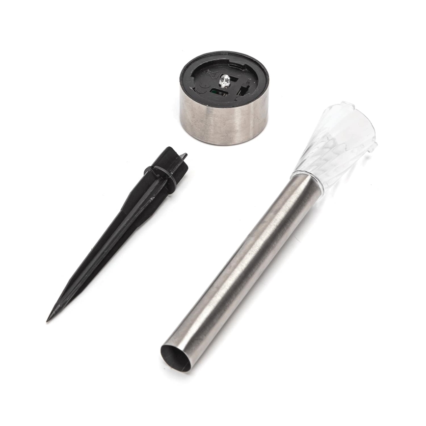 Aigostar - LED-Solarleuchte LED/0,006W/1,2V 40 mAh 29,5 cm matt Chrom 6500K IP44