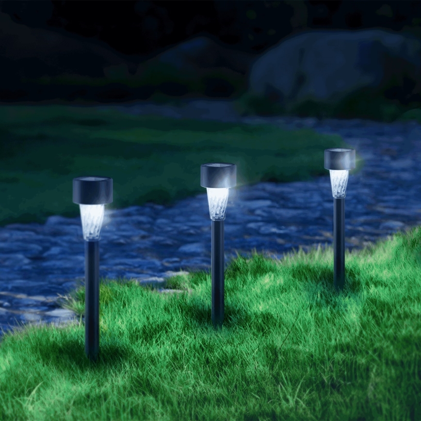 Aigostar - LED-Solarleuchte LED/0,006W/1,2V 40 mAh 29,5 cm schwarz 6500K IP44