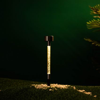 Aigostar - LED-Solarleuchte LED/0,006W/1,2V 36,7cm matt Chrom 2700K IP44