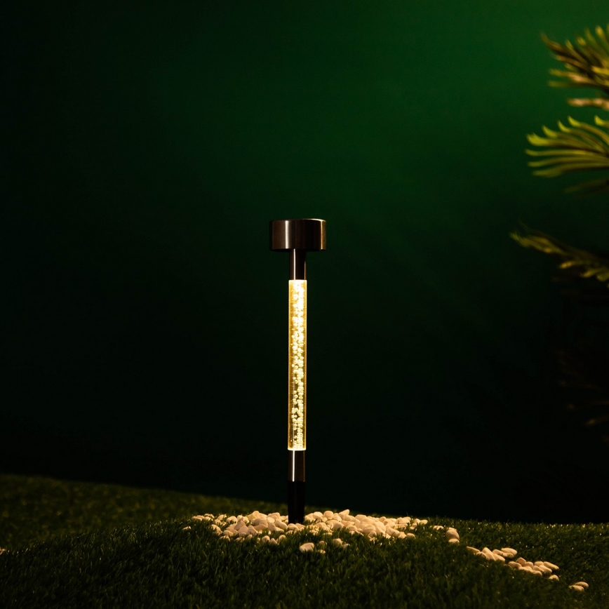 Aigostar - LED-Solarleuchte LED/0,006W/1,2V 36,7cm matt Chrom 2700K IP44