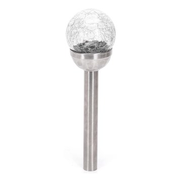 Aigostar - LED-Solarleuchte LED/0,006W/1,2V 37,8cm matt Chrom 6500K IP44