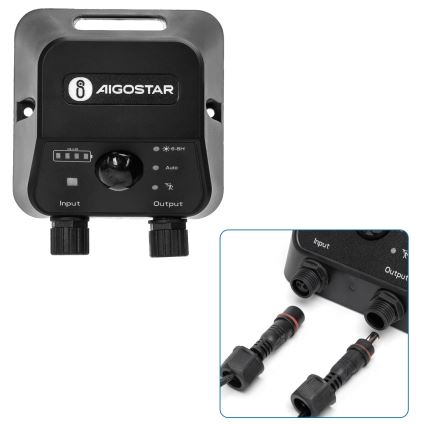 Aigostar - LED Solar-Pendelleuchte mit Sensor, 35 W, 12 V, 3000 mAh, 6500 K, IP65, Ø 10 cm + Fernbedienung