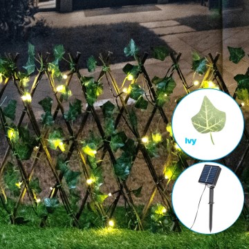 Aigostar - LED-Solarlichterkette 56xLED/2x0,4m IP65 warmweiβ Efeu