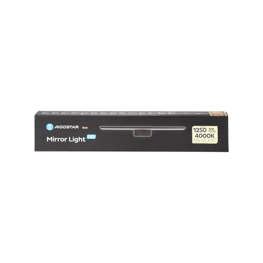 Aigostar - LED-Spiegelbeleuchtung für Badezimmer LED/12W/230V 4000K 60 cm IP44 schwarz