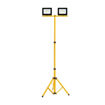 Aigostar - LED-Strahler mit Stativ 2xLED/30W/230V 6500K IP65 orange/schwarz