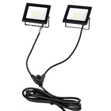 Aigostar - LED-Strahler mit Stativ 2xLED/30W/230V 6500K IP65 orange/schwarz