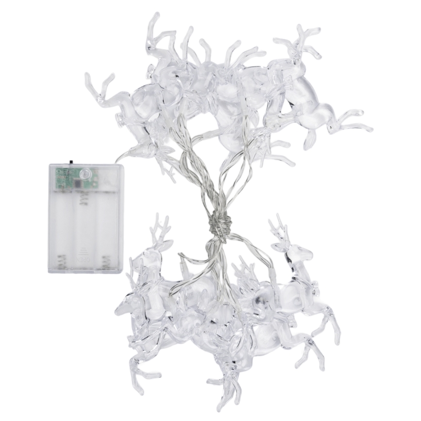 Aigostar - LED Weihnachts-Lichterkette 10xLED/3xAA 1,5m warmweiß Rentiere