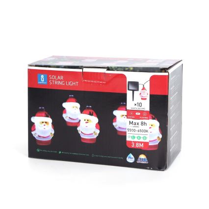 Aigostar - LED Weihnachts-Solarkette 10xLED/3,8 m IP44 kaltweiß