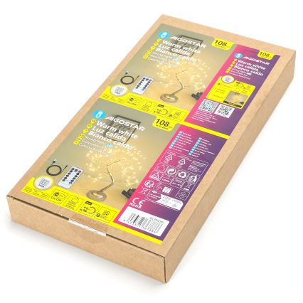 Aigostar - LED Weihnachtsdekoration 108xLED/3xAA/8 Funktionen 45cm warmweiß