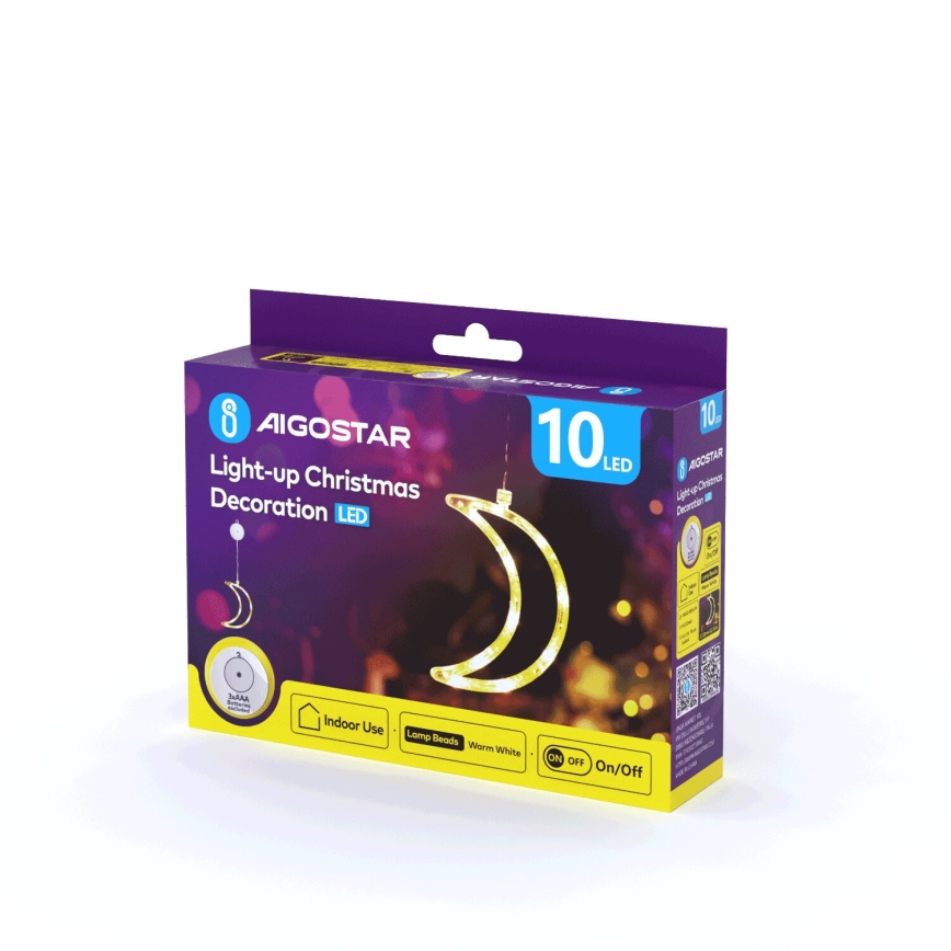 Aigostar - LED-Weihnachtsdekoration LED/3xAAA Mond 18,5cm