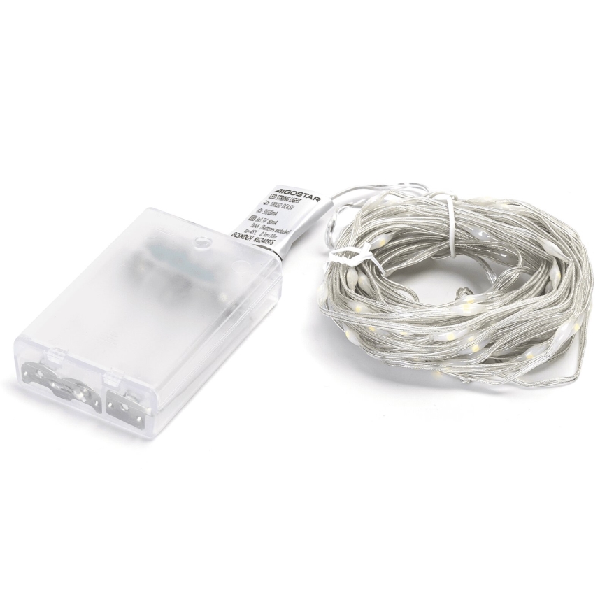 Aigostar - LED-Weihnachtslichterkette 100xLED/3xAA 10,3m kaltweiß