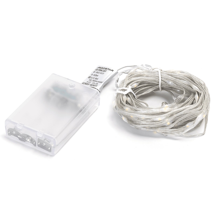 Aigostar - LED-Weihnachtslichterkette 100xLED/3xAA 10,3m warmweiβ