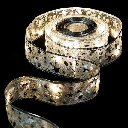 Aigostar - LED-Weihnachtslichterkette 50xLED/3xAA 5 m warmweiß silber