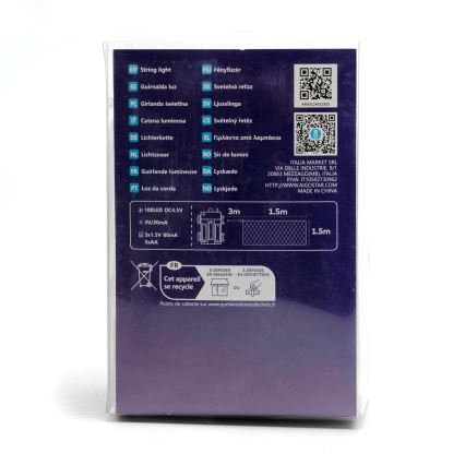 Aigostar - LED-Weihnachtslichterkette für den Außenbereich 100xLED/8 Funktionen/3xAA 4,5x1,5m IP44 kaltweiß
