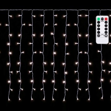 Aigostar - LED Weihnachtslichterkette für den Außenbereich 150xLED/6W/230V/8 Funktionen 1,5x1m IP44 kaltweiß + Fernbedienung