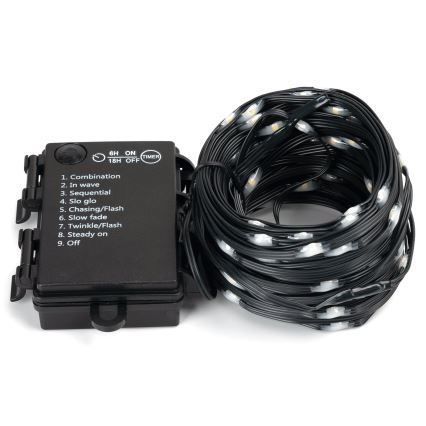 Aigostar - LED-Weihnachtslichterkette für den Außenbereich 150xLED/8 Funktionen 3xAA 15,3m IP44 warmweiβ