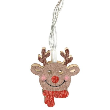 Aigostar - LED-Weihnachtslichterkette mit Rentier-Motiv, 20 LEDs, 3×AA, 3 m, warmweiß