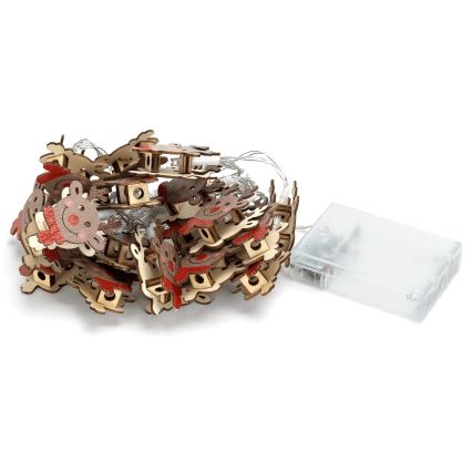 Aigostar - LED-Weihnachtslichterkette mit Rentier-Motiv, 20 LEDs, 3×AA, 3 m, warmweiß