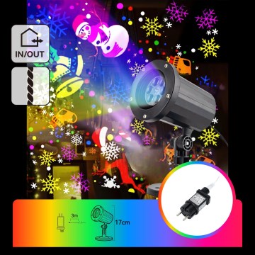 Aigostar - LED-Weihnachtsprojektor für den Außenbereich, Schneeflocken-Effekt, LED/5W/230V, IP44, mehrfarbig