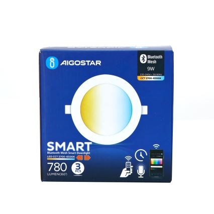 Aigostar - LOT 3x Spot encastrable à intensité variable MESH LED/9W/230V 2700K-6500K d. 14,5 cm