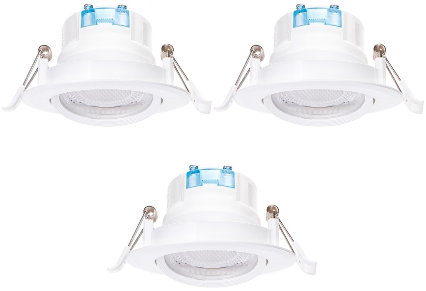 Aigostar - Lot de 3 luminaires encastrés LED/5W/230V 6500K Ø 8,5 cm blanc