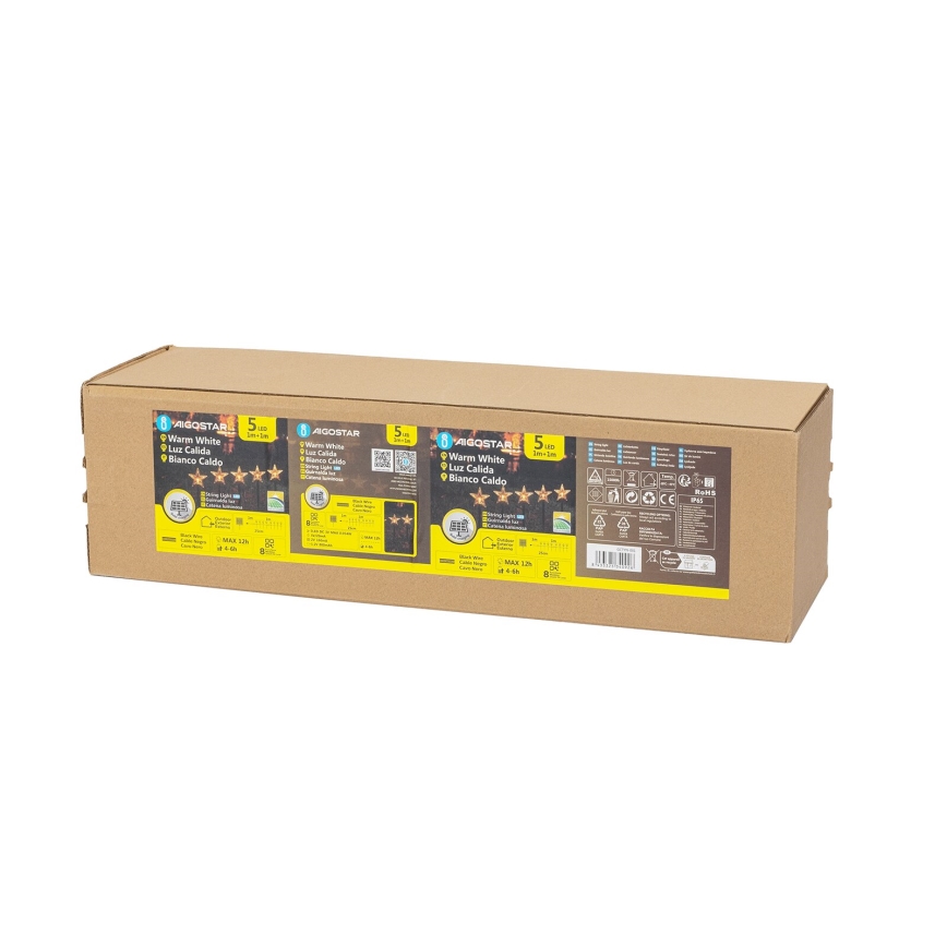 Aigostar - Luce solare di Natale LED/0,054W/1,2V 1m IP65 bianco caldo