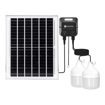 Aigostar - Lustre solaire LED 2xLED/70W/12V 12000 mAh 6500K IP65 diam. 12 cm + télécommande