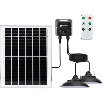 Aigostar - Lustre solaire LED avec capteur 2xLED/70W/12V 12000 mAh 6500K Ø 23,5 cm + télécommande