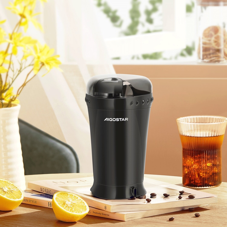 Aigostar - Macinacaffè elettrico in grani 60g 200W/230V nero