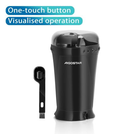 Aigostar - Macinacaffè elettrico in grani 60g 200W/230V nero