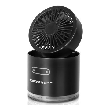 Aigostar - Mini ventilateur de table sans fil avec brumisateur MIST 10W/5V noir