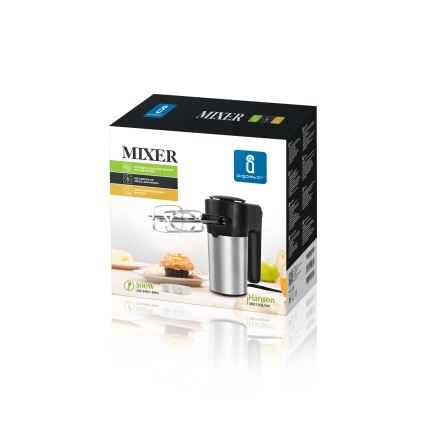 Aigostar - Miscelatore portatile 300W/230V nero/cromo opaco