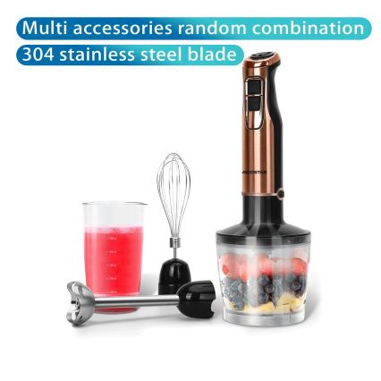 Aigostar - Mixeur plongeant 1000W/230V rose doré