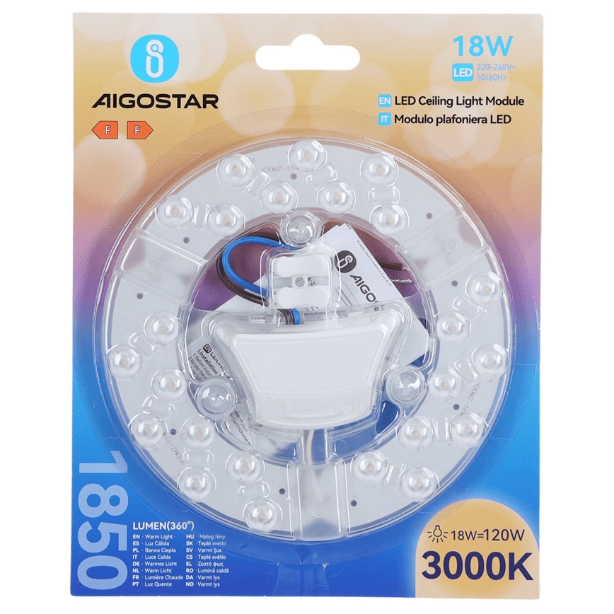 Aigostar - Modulo magnetico LED/18W/230V 3000K