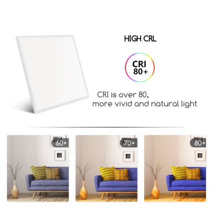 Aigostar - Panneau encastrable LED/40W/230V 6500K 60x60cm blanc